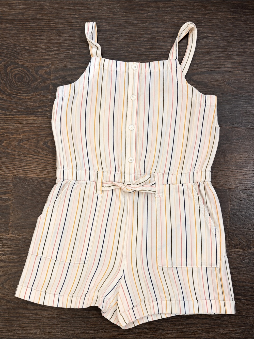 Old Navy Cream Romper with Multicolor Stripes